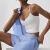 Pantalones cortos a rayas finas Daylight — Azul Provenza claro/Blanco