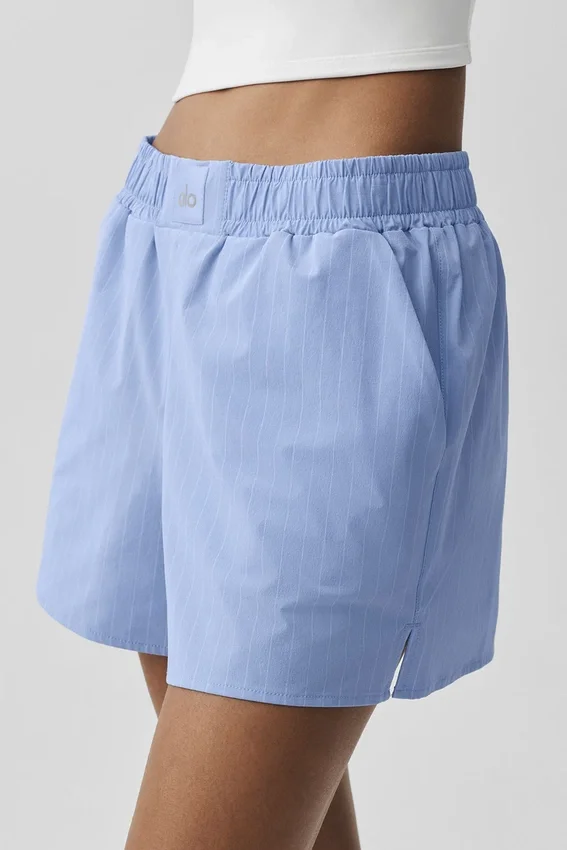 Pantalones cortos a rayas finas Daylight — Azul Provenza claro/Blanco