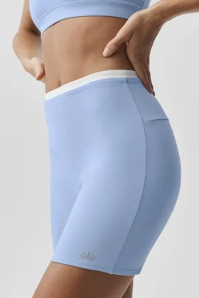 Pantalones cortos Airbrush Double Up de 5″ — Azul Provenza claro/Blanco
