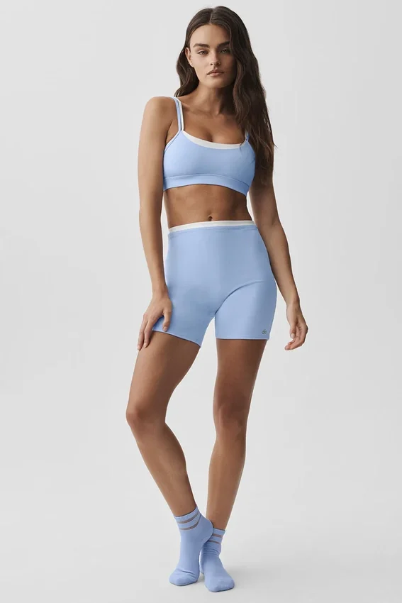 Pantalones cortos Airbrush Double Up de 5" — Azul Provenza claro/Blanco