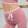 Pantalones cortos Airbrush Race Pace de cintura alta de 4" — Rosa silvestre/Blanco