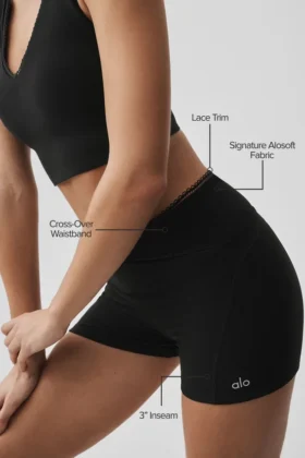 Pantalones cortos Alosoft Affection de 3″ – Negro