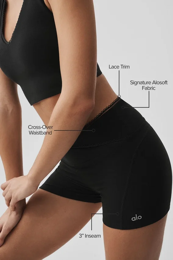 Pantalones cortos Alosoft Affection de 3" – Negro