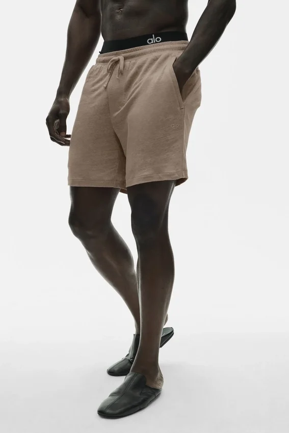 Pantalones cortos «Coastal» de jersey de lino de 7" - Gravel