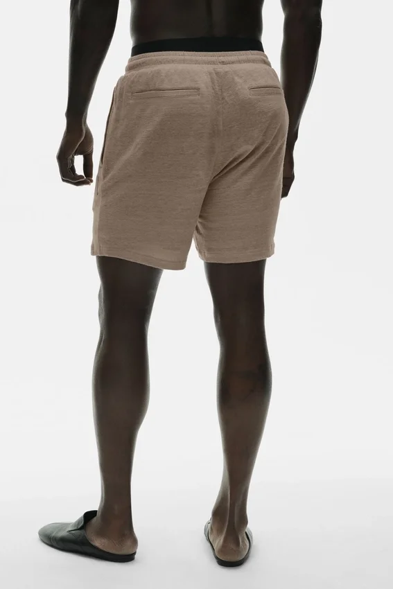 Pantalones cortos «Coastal» de jersey de lino de 7" - Gravel