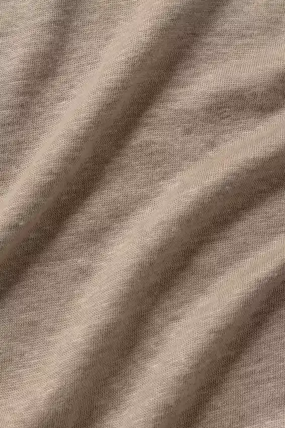 Camisa de manga larga de jersey de lino estilo costero con botones - Gravel