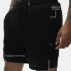 Pantalones cortos «Coastal» de jersey de lino de 7" - Negro