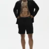 Camisa de manga larga de jersey de lino estilo costero - Negro
