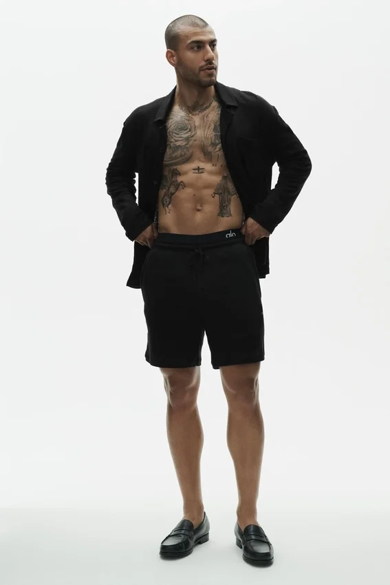 Camisa de manga larga de jersey de lino estilo costero - Negro