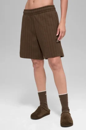 Pantalones cortos de 7" con rayas finas – Rayas finas color espresso