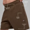 Pantalones cortos de 7" con rayas finas – Rayas finas color espresso