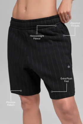Pantalones cortos de 7″ con rayas finas – Rayas finas negras