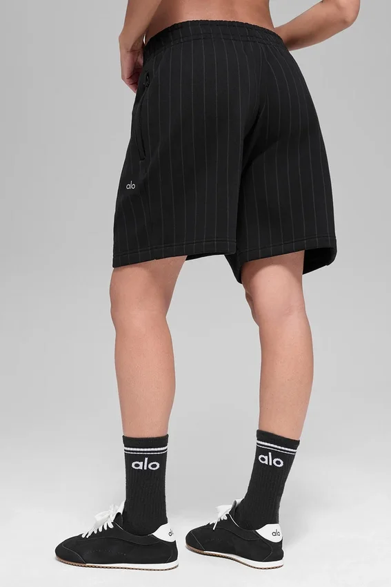 Pantalones cortos de 7" con rayas finas - Rayas finas negras