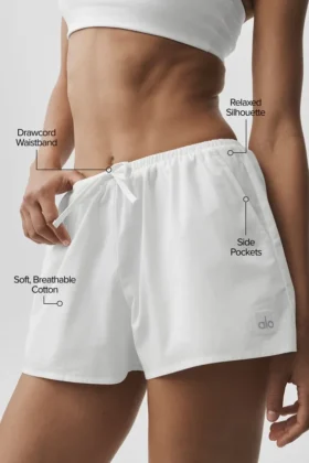 Pantalones cortos de algodón High-Waist Real Deal – Blanco