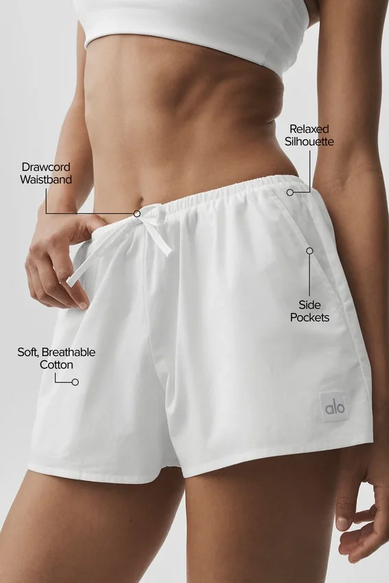 Pantalones cortos de algodón High-Waist Real Deal - Blanco