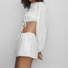 Pantalones cortos de algodón High-Waist Real Deal - Blanco