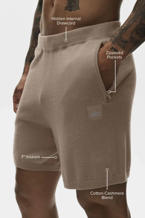 Pantalones cortos de algodón y cachemira Ever Soft de 7" - Gravel