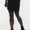 Pantalones cortos de alto rendimiento Conquer React 2 en 1 - Negro/Negro