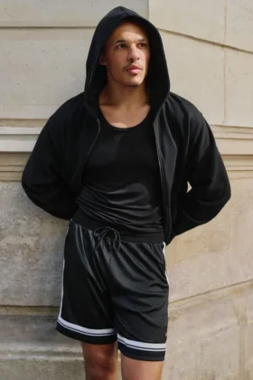 Pantalones cortos de baloncesto de malla Key de 7" - Negro
