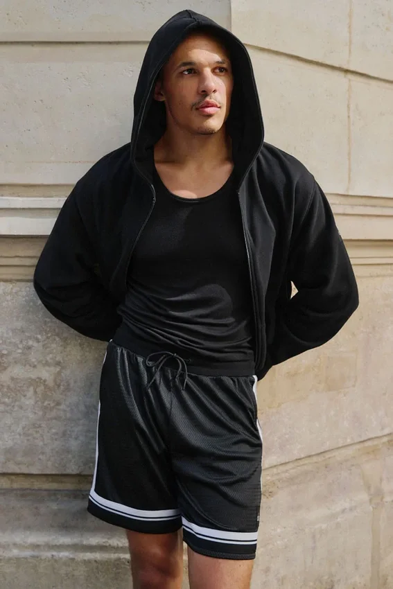 Pantalones cortos de baloncesto de malla Key de 7" - Negro