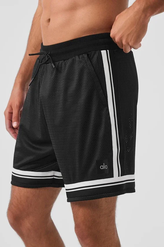 Pantalones cortos de baloncesto de malla Key de 7" - Negro