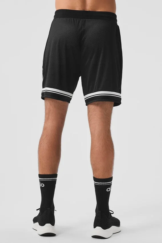 Pantalones cortos de baloncesto de malla Key de 7" - Negro