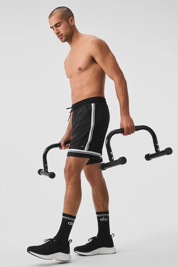 Pantalones cortos de baloncesto de malla Key de 7" - Negro