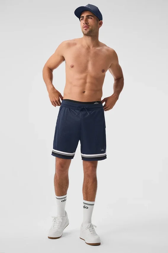 Pantalones cortos de baloncesto Key Mesh de 7" - Azul marino