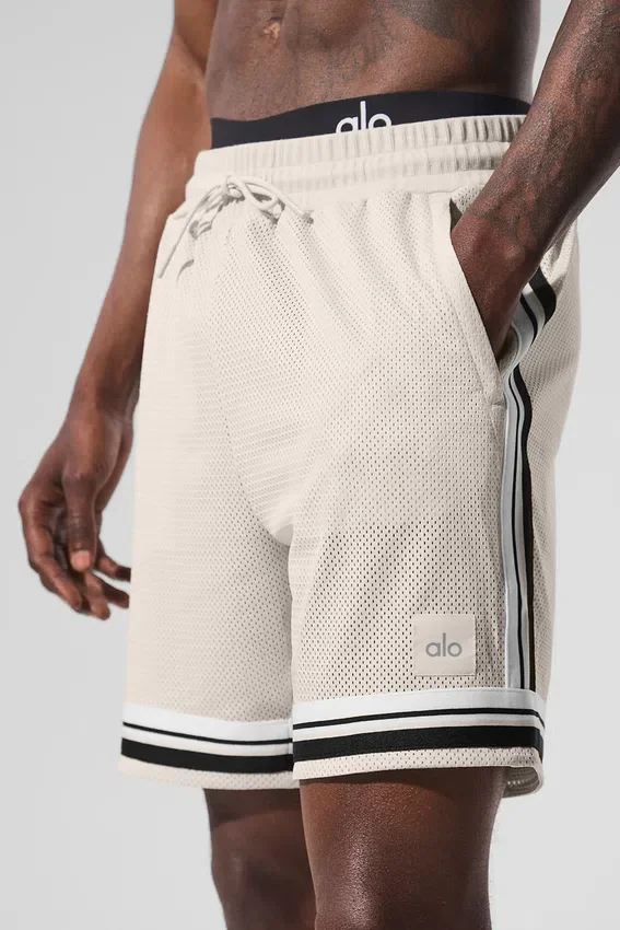 Pantalones cortos de baloncesto Key Mesh de 7" - Color hueso