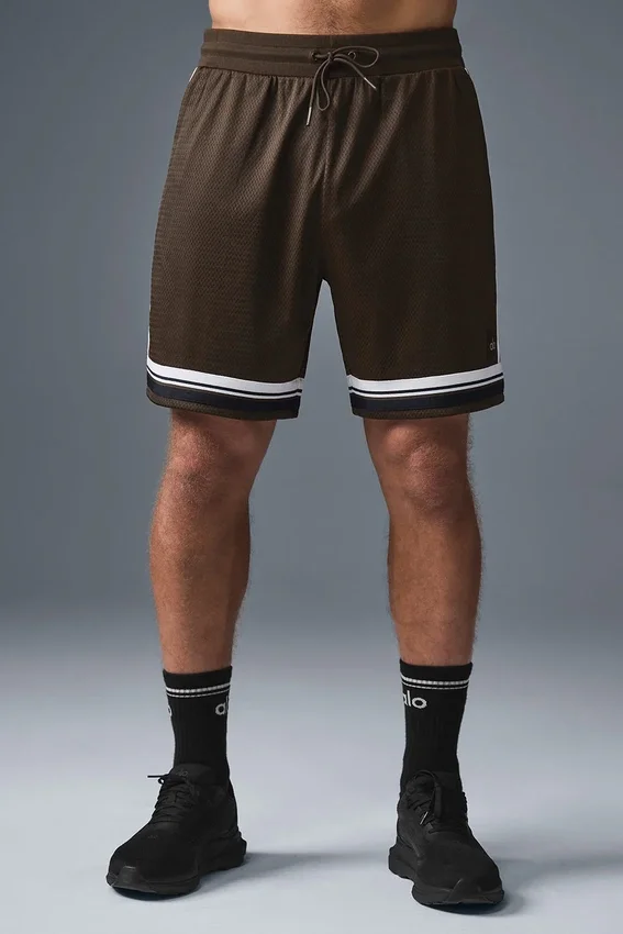 Pantalones cortos de baloncesto Key Mesh de 7" - Espresso