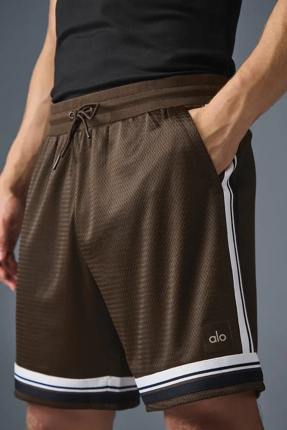 Pantalones cortos de baloncesto Key Mesh de 7" - Espresso