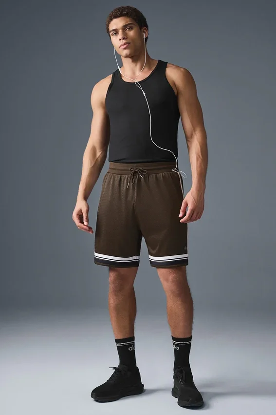 Pantalones cortos de baloncesto Key Mesh de 7" - Espresso