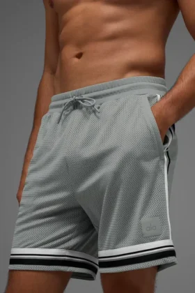 Pantalones cortos de baloncesto Key Mesh de 7″ – Gris lunar