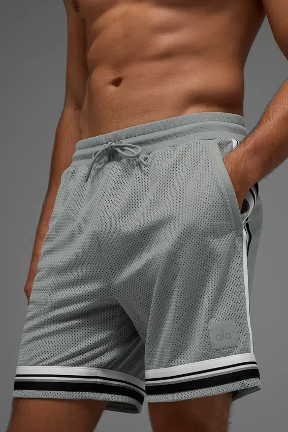 Pantalones cortos de baloncesto Key Mesh de 7" - Gris lunar