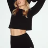 Pantalones cortos de cachemira High-Waist Embrace - Negro