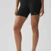Pantalones cortos de ciclista High-Waist Airbrush de 5" - Negro