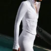Pantalones cortos de ciclista High-Waist con diseño Airbrush de 5" - Blanco