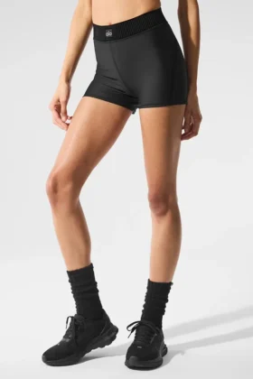 Pantalones cortos de cintura High-Waist de la línea Airlift - Negro
