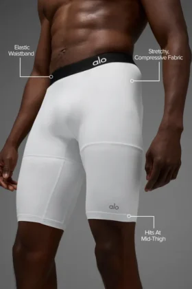 Pantalones cortos de compresión Flight de 9″ – Blanco