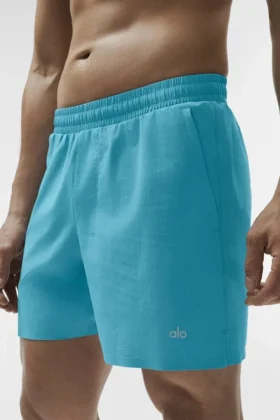 Pantalones cortos de correr Traction de 5″ – Azul brisa