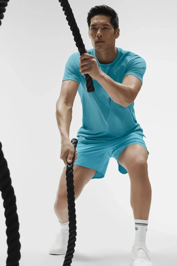 Pantalones cortos de correr Traction de 5" - Azul brisa
