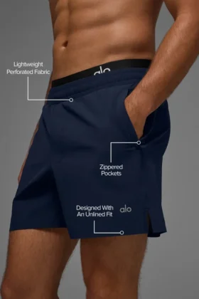 Pantalones cortos de correr Traction de 5″ – Azul marino