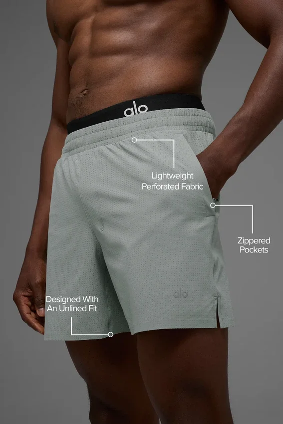 Pantalones cortos de correr Traction de 5" - Gris Lunar