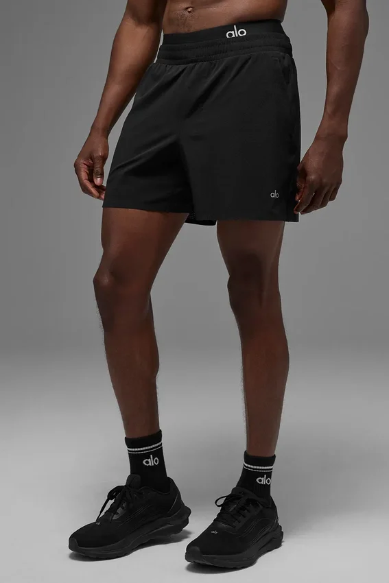 Pantalones cortos de correr Traction de 5" - Negro