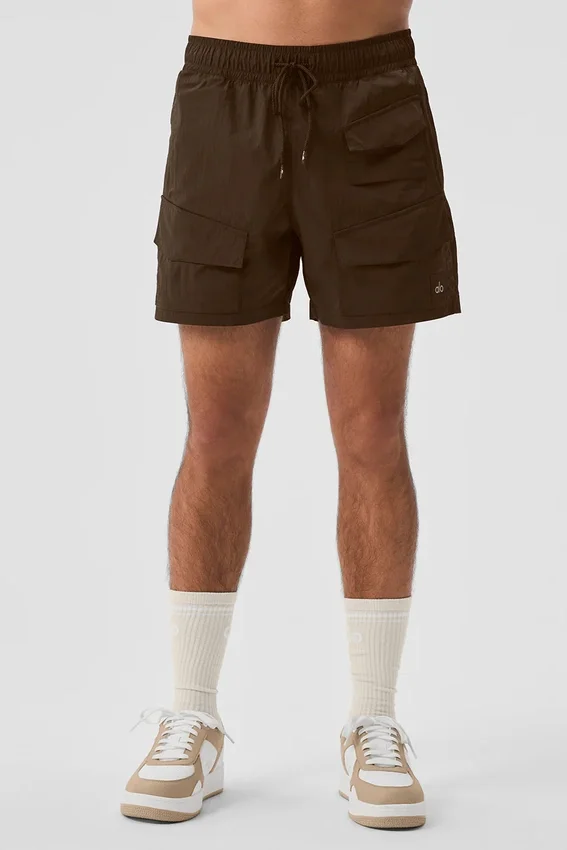 Pantalones cortos de excursión de nailon arrugado de 7" - Espresso