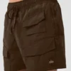 Pantalones cortos de excursión de nailon arrugado de 7" - Espresso