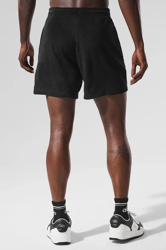 Pantalones cortos de felpa costera de 7" — Negro