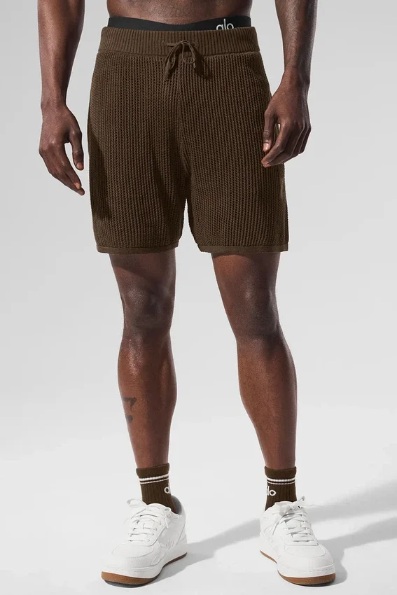 Pantalones cortos de punto abierto - Espresso