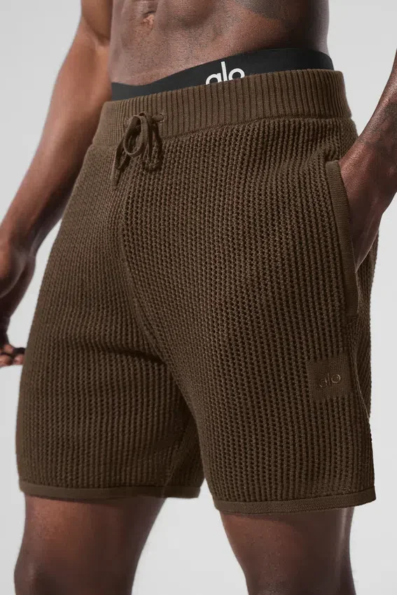 Pantalones cortos de punto abierto - Espresso