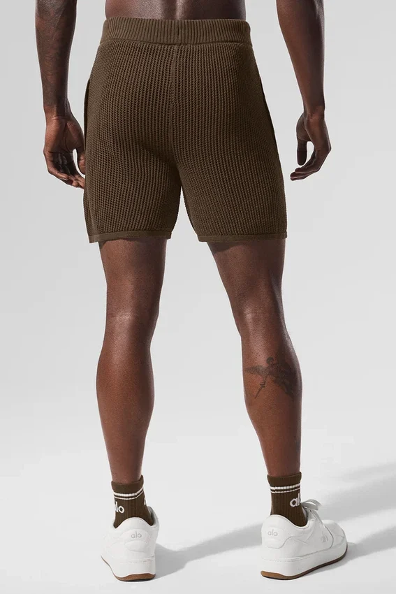Pantalones cortos de punto abierto - Espresso